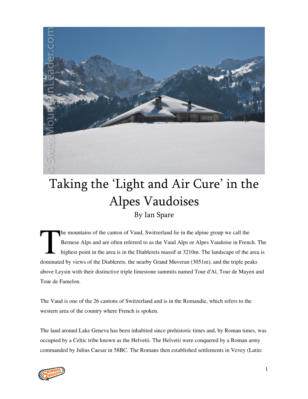 Taking the 'Light and Air Cure' in the Alpes Vaudoises