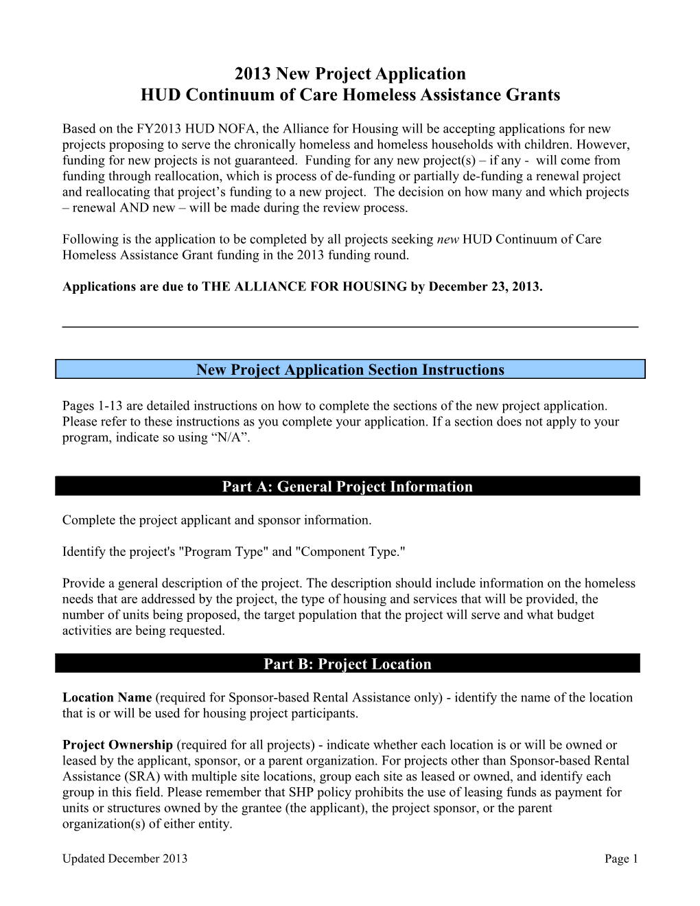 2008 Renewal Project Application