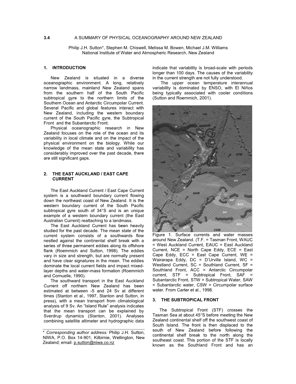 3.4 a Summary of Physical Oceanography Around New Zealand