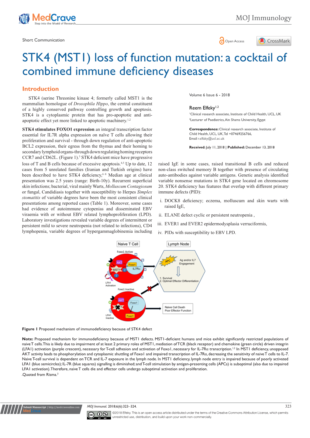 STK4 (MST1) Loss of Function Mutation: a Cocktail of Combined Immune Deficiency Diseases