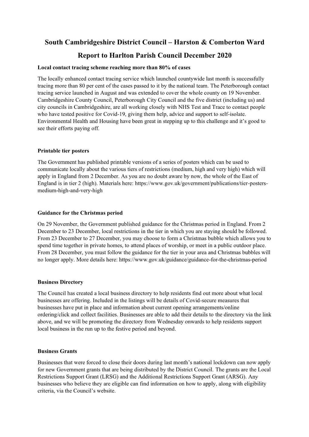 South Cambridgeshire District Council – Harston