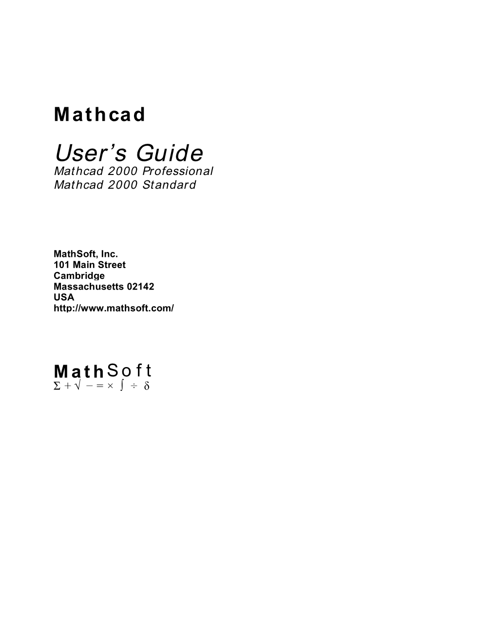 Mathcad Users Guide.Book