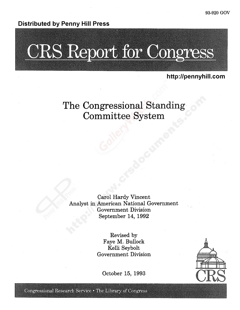 The Congressional Standing Committee System