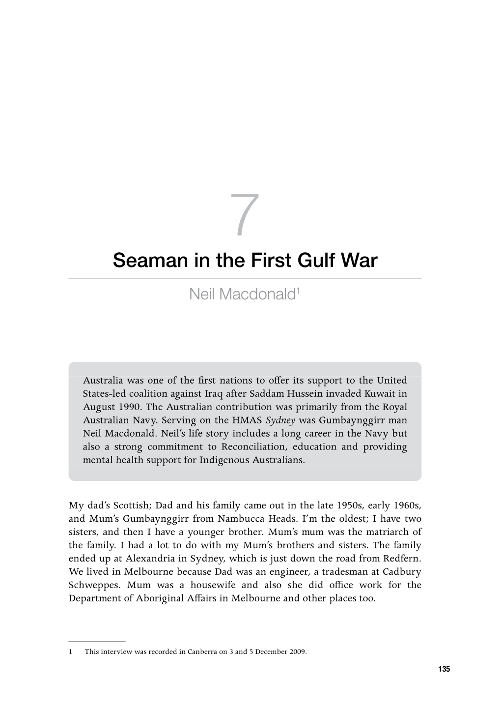 Seaman in the First Gulf War Neil Macdonald1