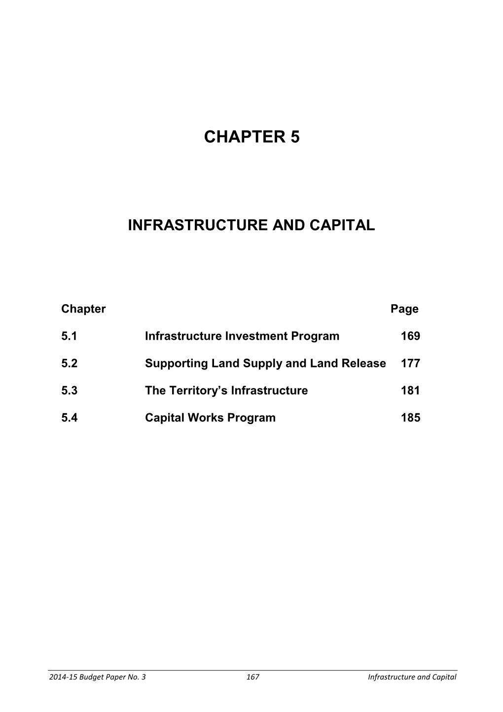 Infrastructure and Capital