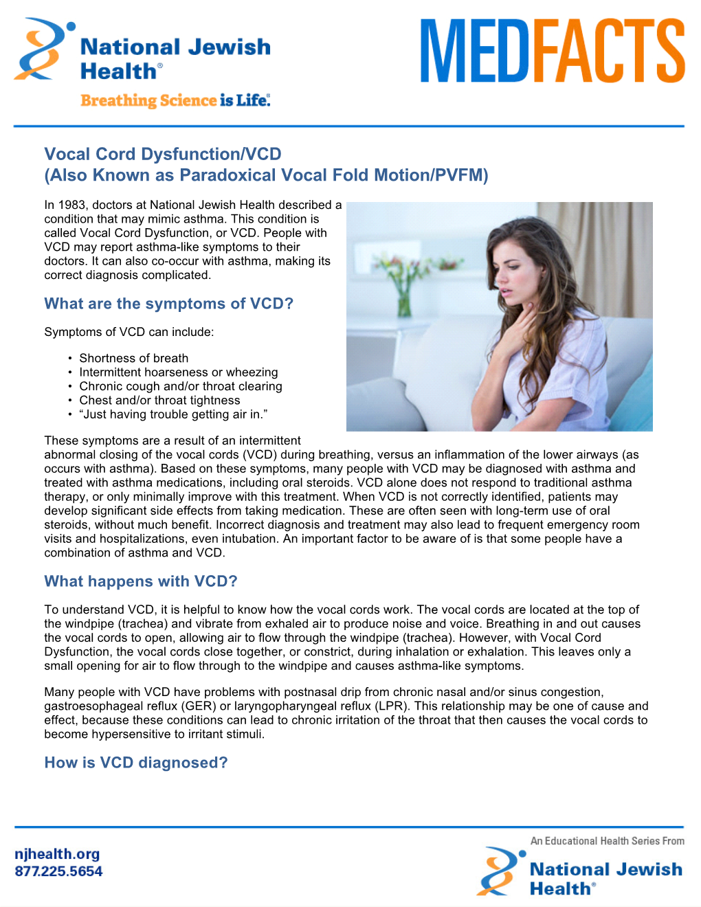 Vocal Cord Dysfunction/VCD (Also Known As Paradoxical Vocal Fold Motion/PVFM)