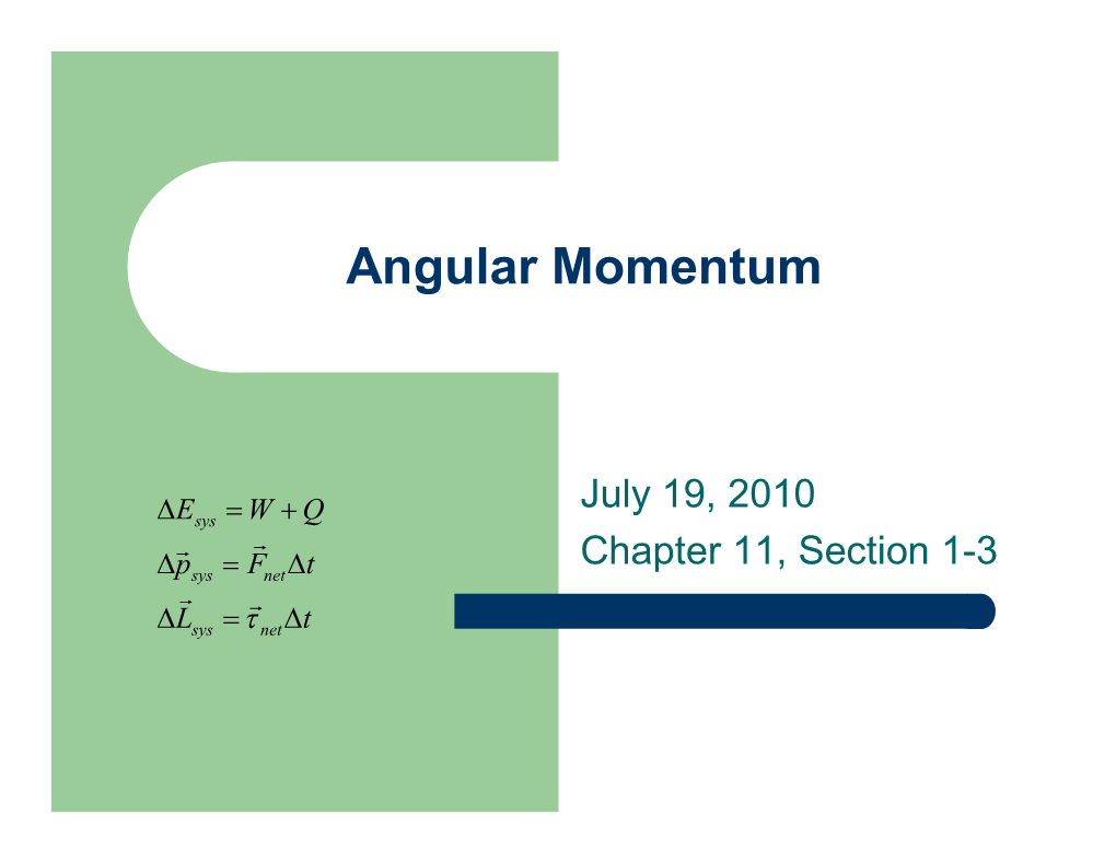 Angular Momentum