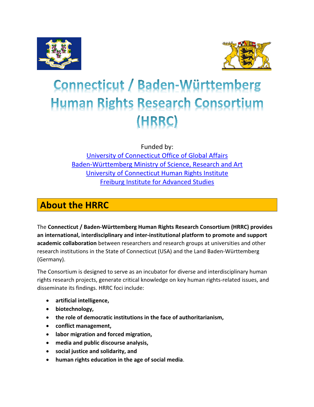 Connecticut / Baden-Württemberg Human Rights