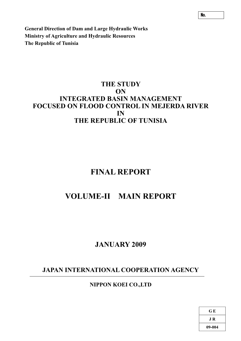 Final Report Volume-Ii Main Report