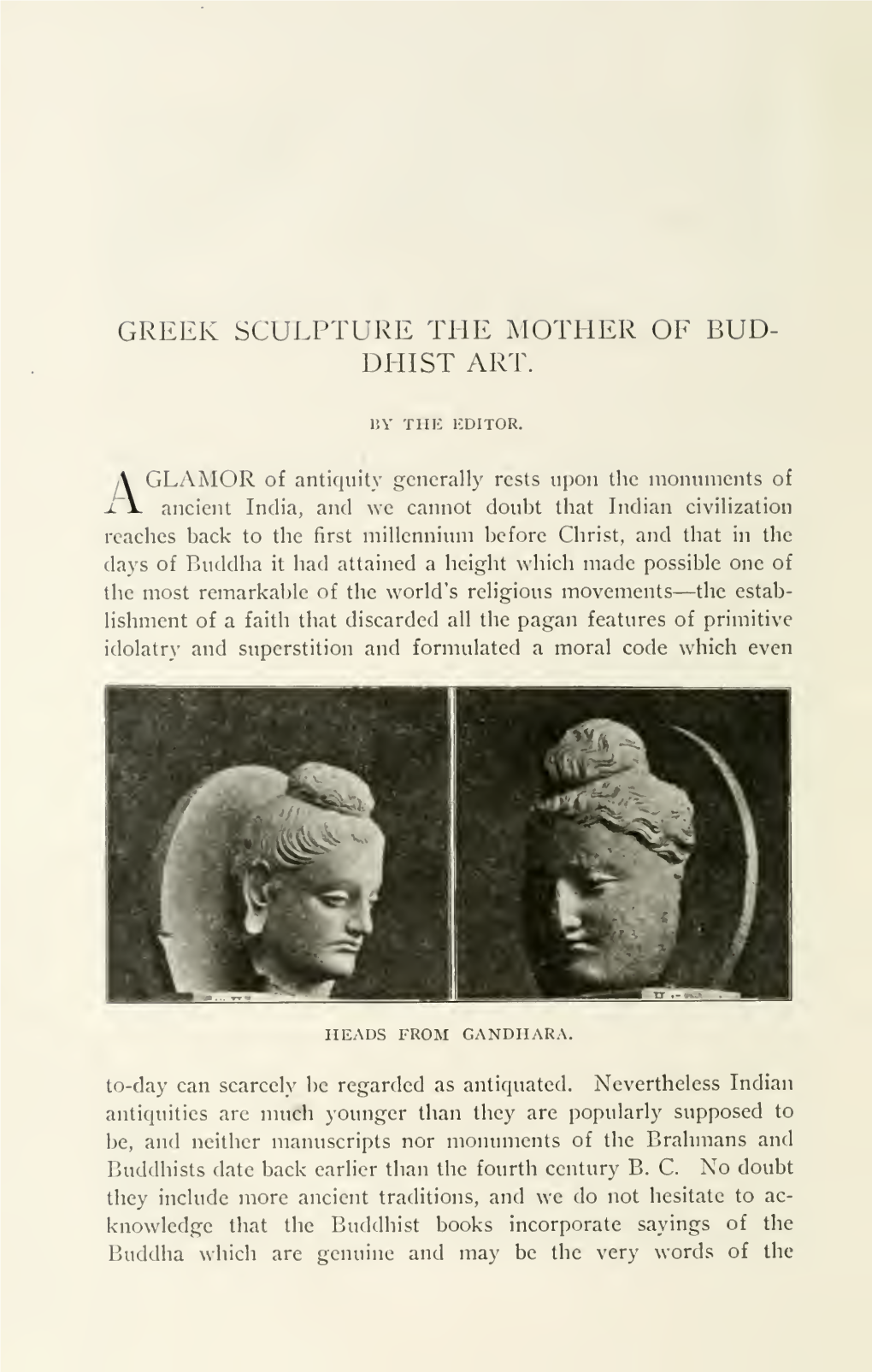 Greek Sculpture the Mother of Buddhist Art. (Illustrated.)