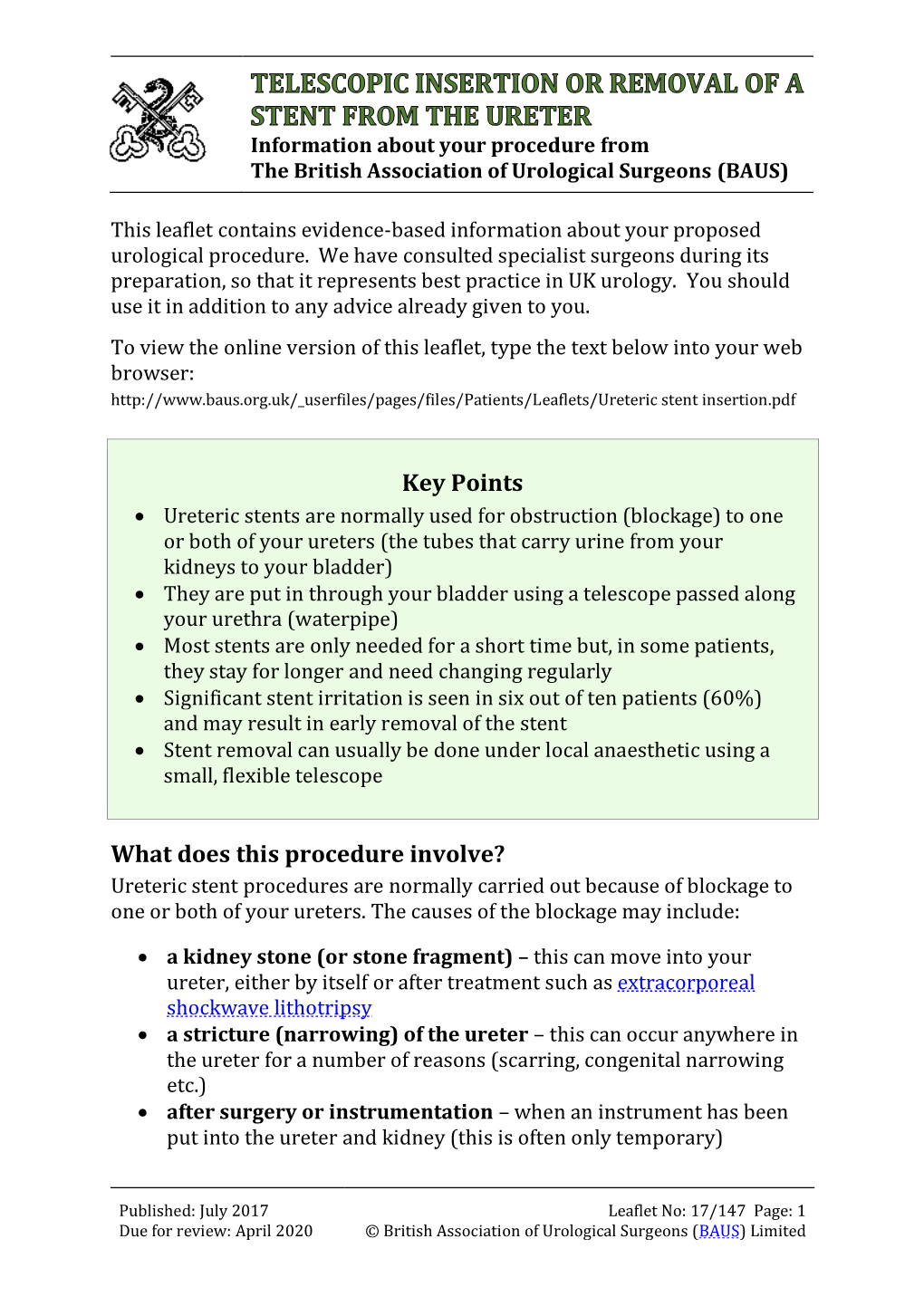 Ureteric Stent Insertion.Pdf