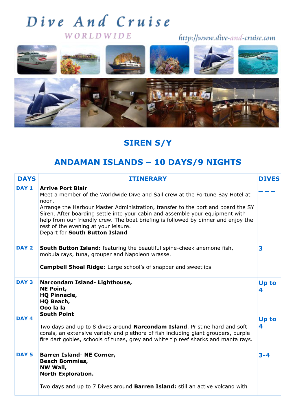 Siren S/Y Andaman Islands – 10 Days/9