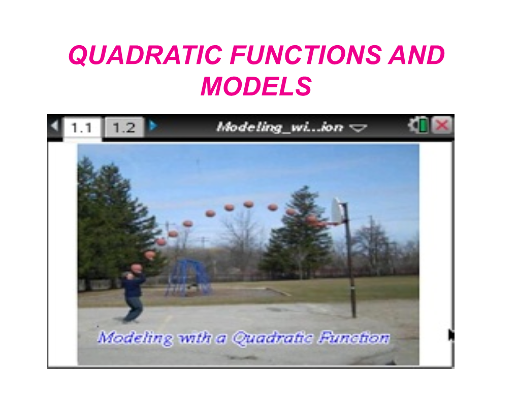 2.1 QUADRATIC FUNCTIONS and MODELS .Pdf