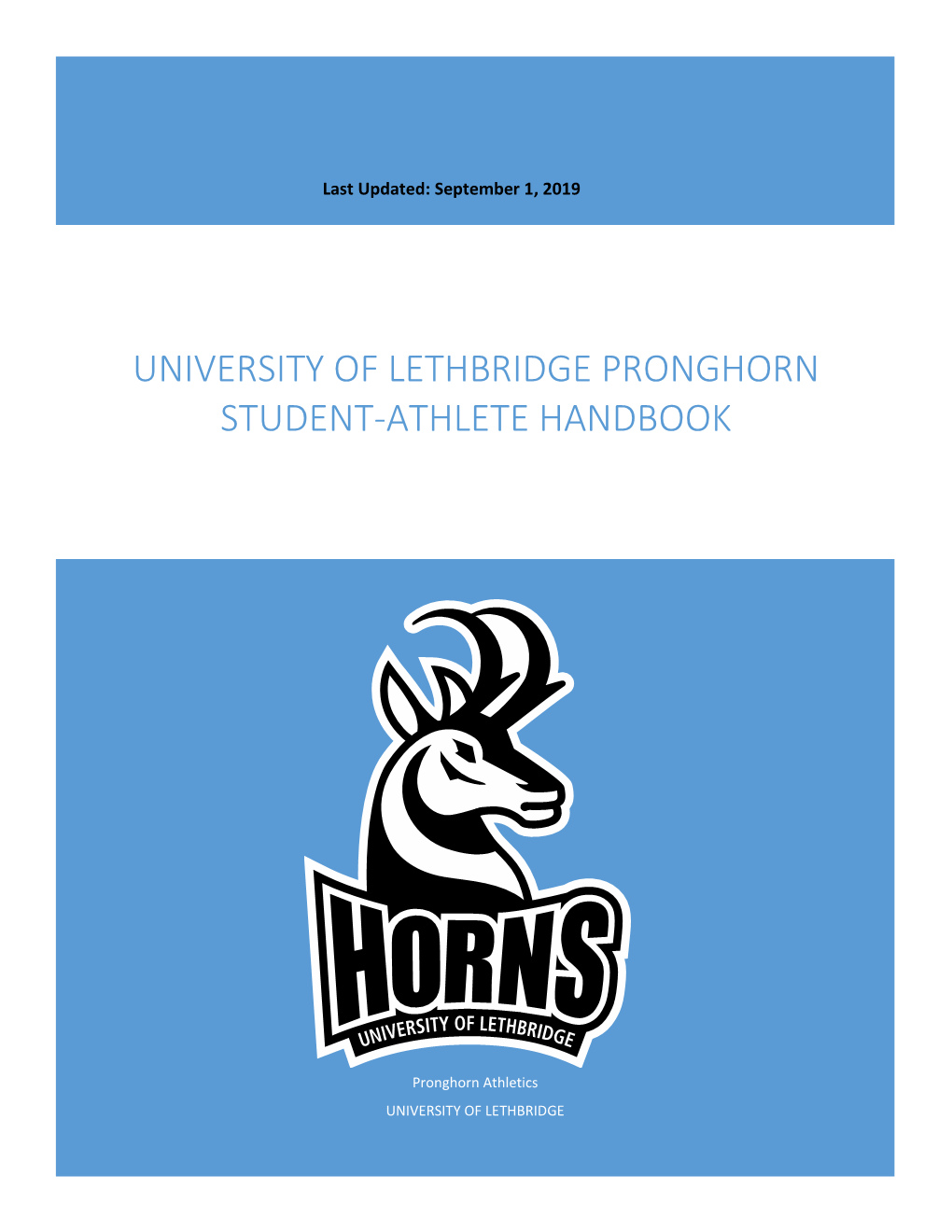 University of Lethbridge Pronghorn Student-Athlete Handbook
