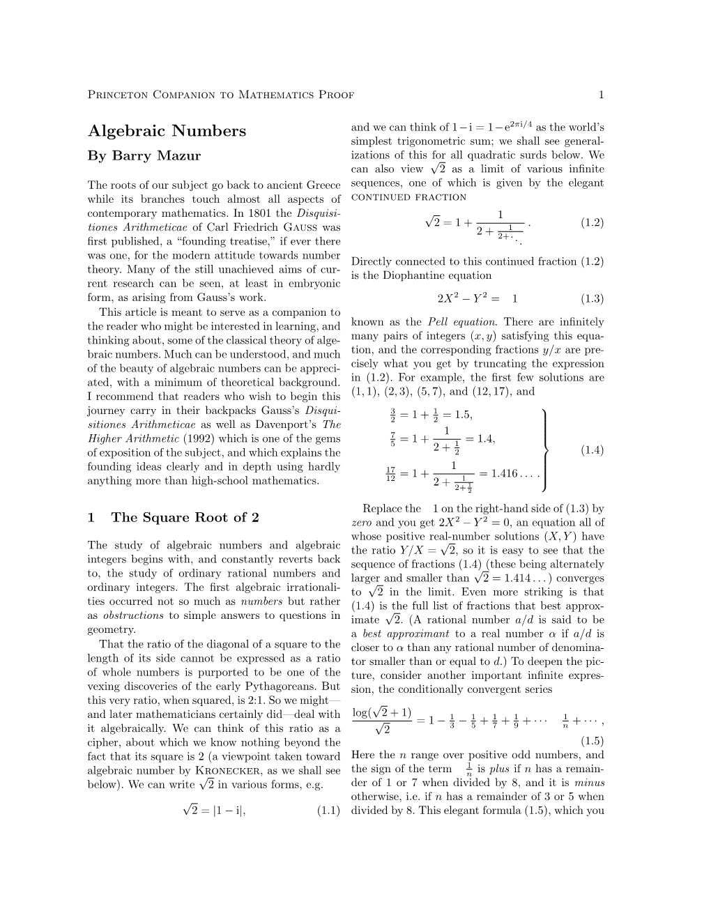 Algebraic Numbers