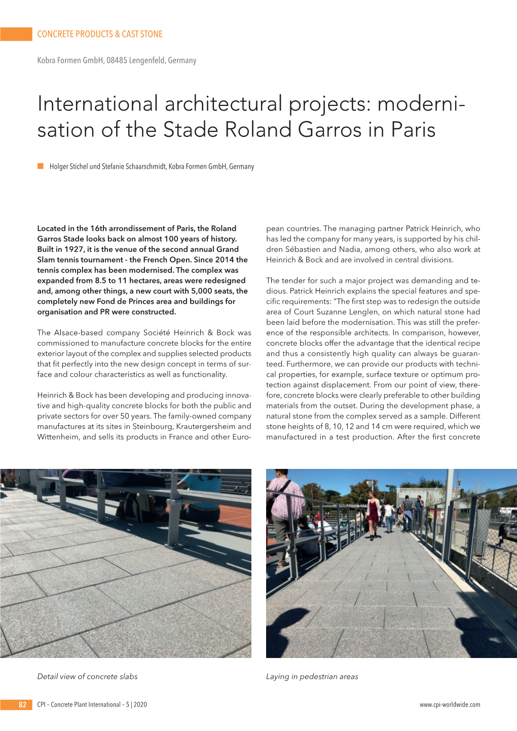 Moderni- Sation of the Stade Roland Garros in Paris