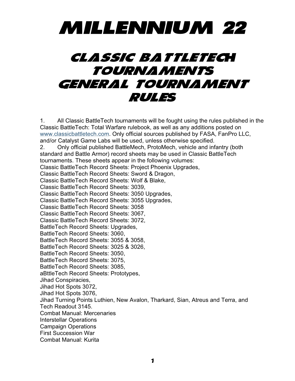 CBT Tournament Rules