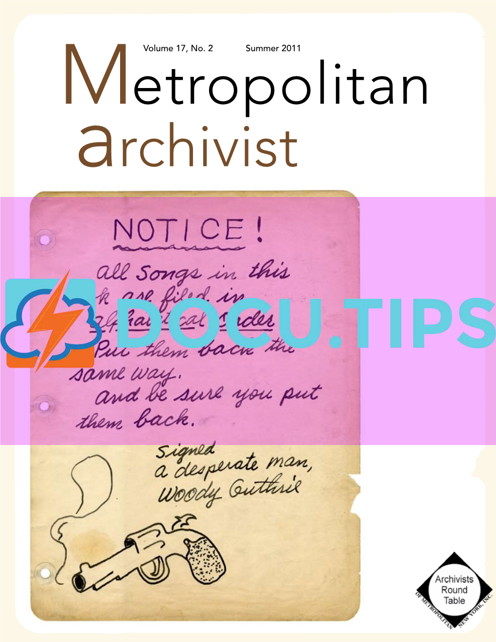 Metropolitan Archivist, Vol. 17, No. 2