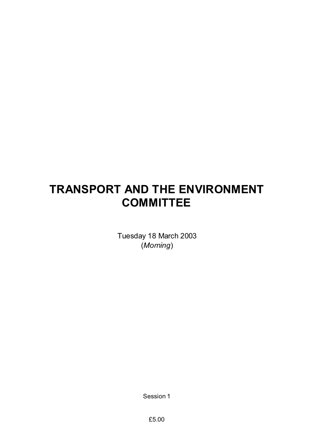 Transport and the Environment Committee