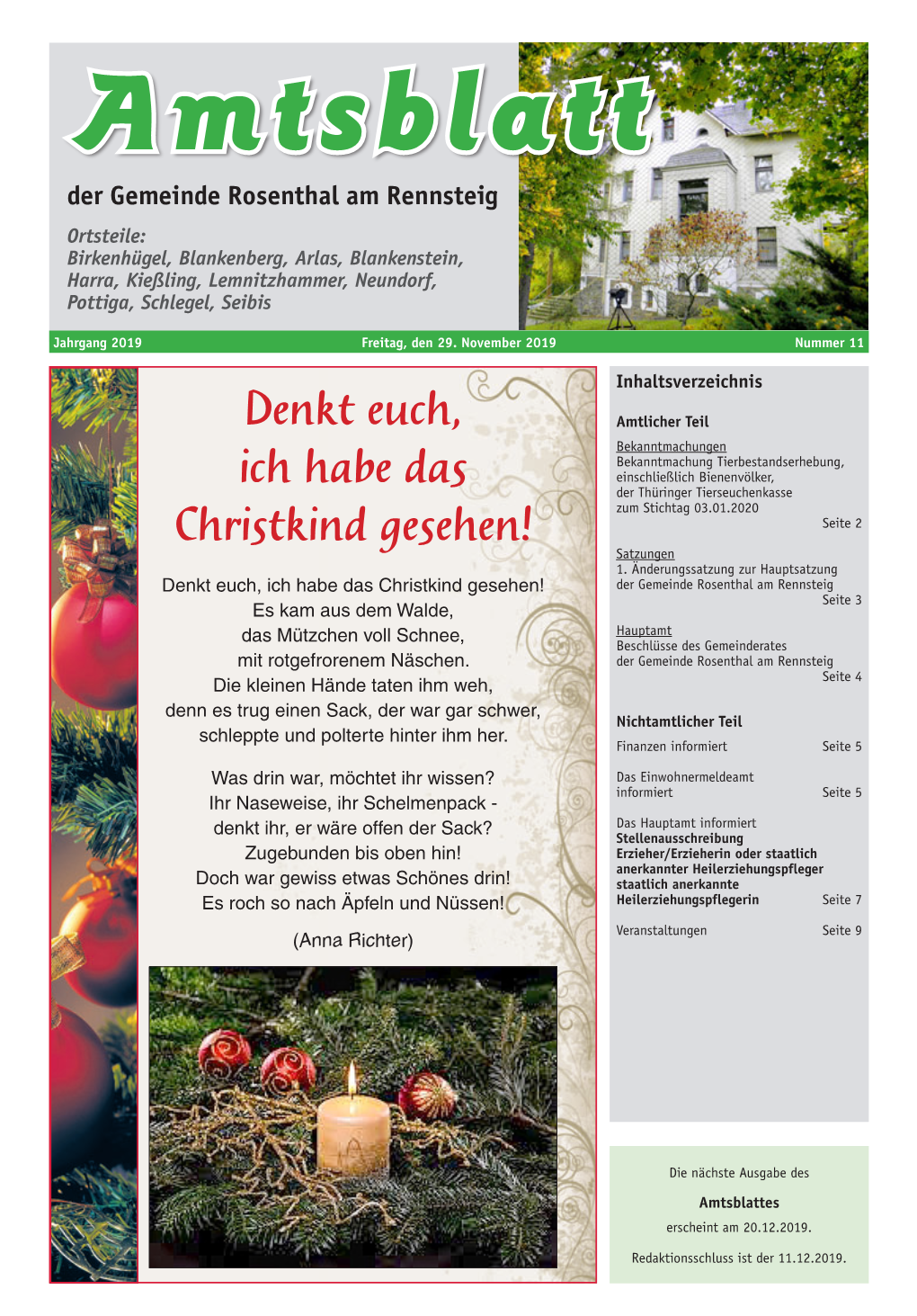 Denkt Euch, Ich Habe Das Christkind Gesehen!