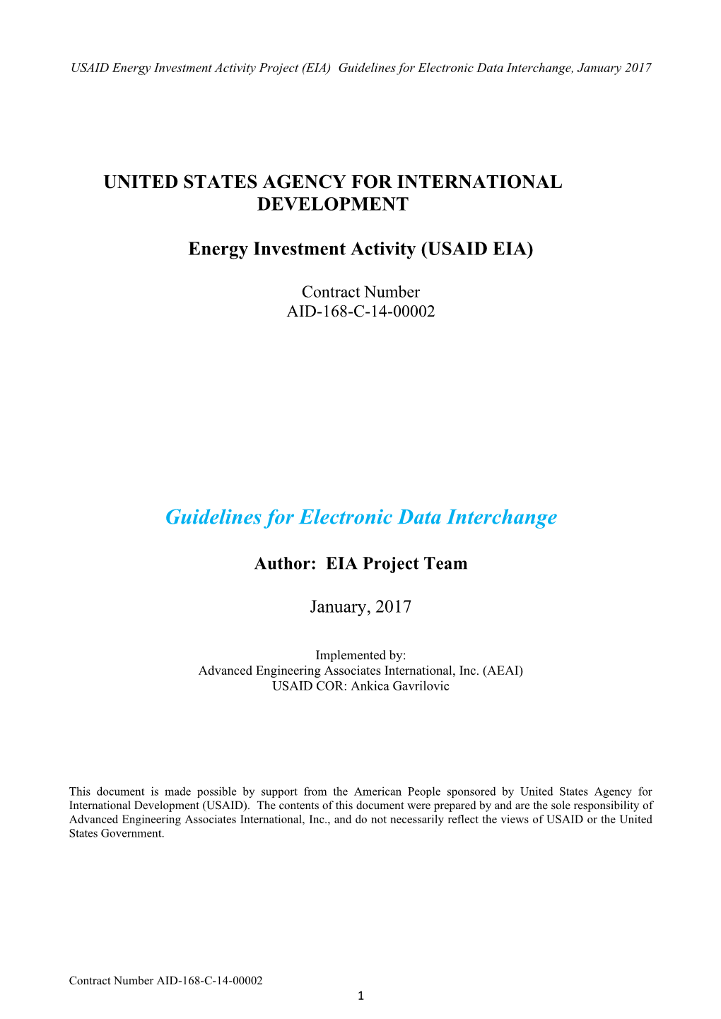 Guidelines for Electronic Data Interchange, January 2017