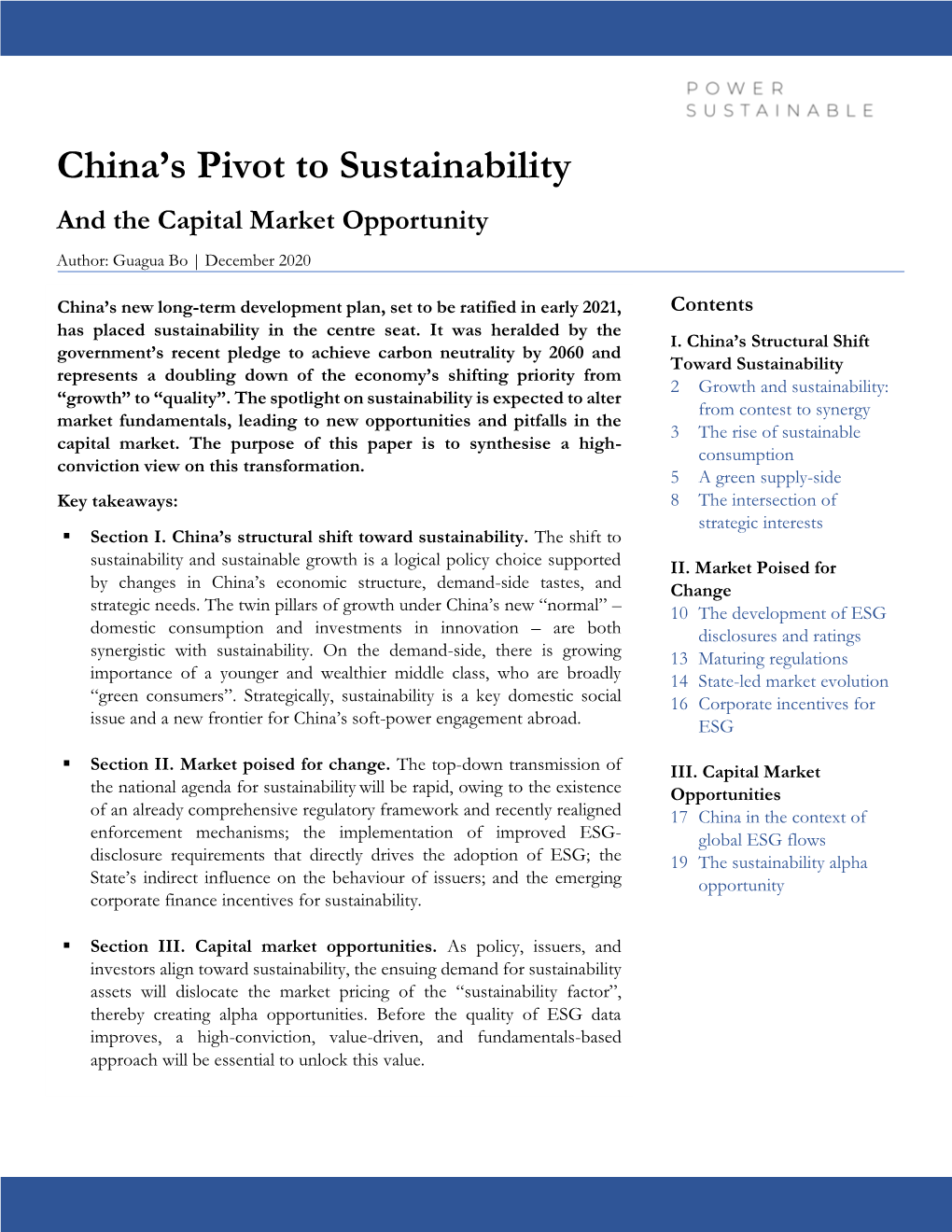 China's Pivot to Sustainability