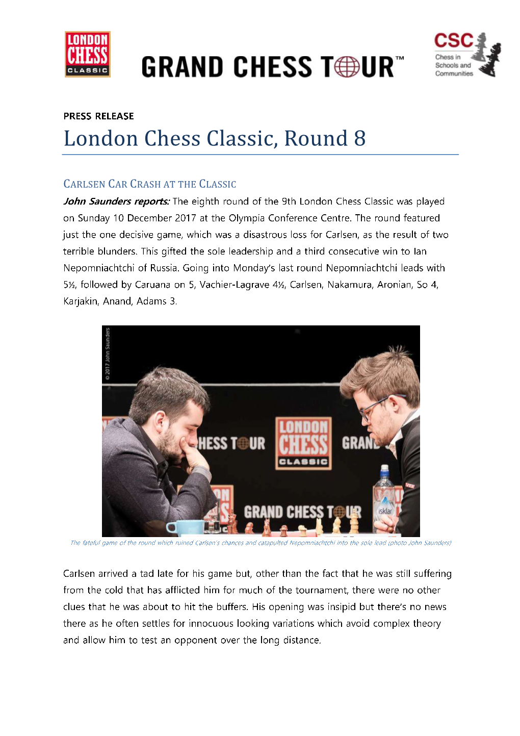 London Chess Classic, Round 8