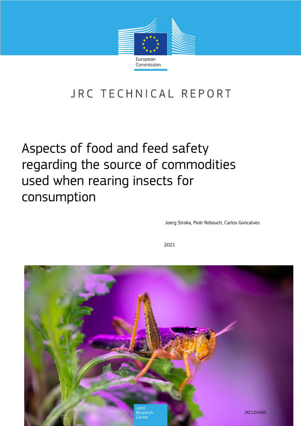 Aspects of Food and Feed Safety Regarding the Source of Commodities Used When Rearing Insects for Consumption