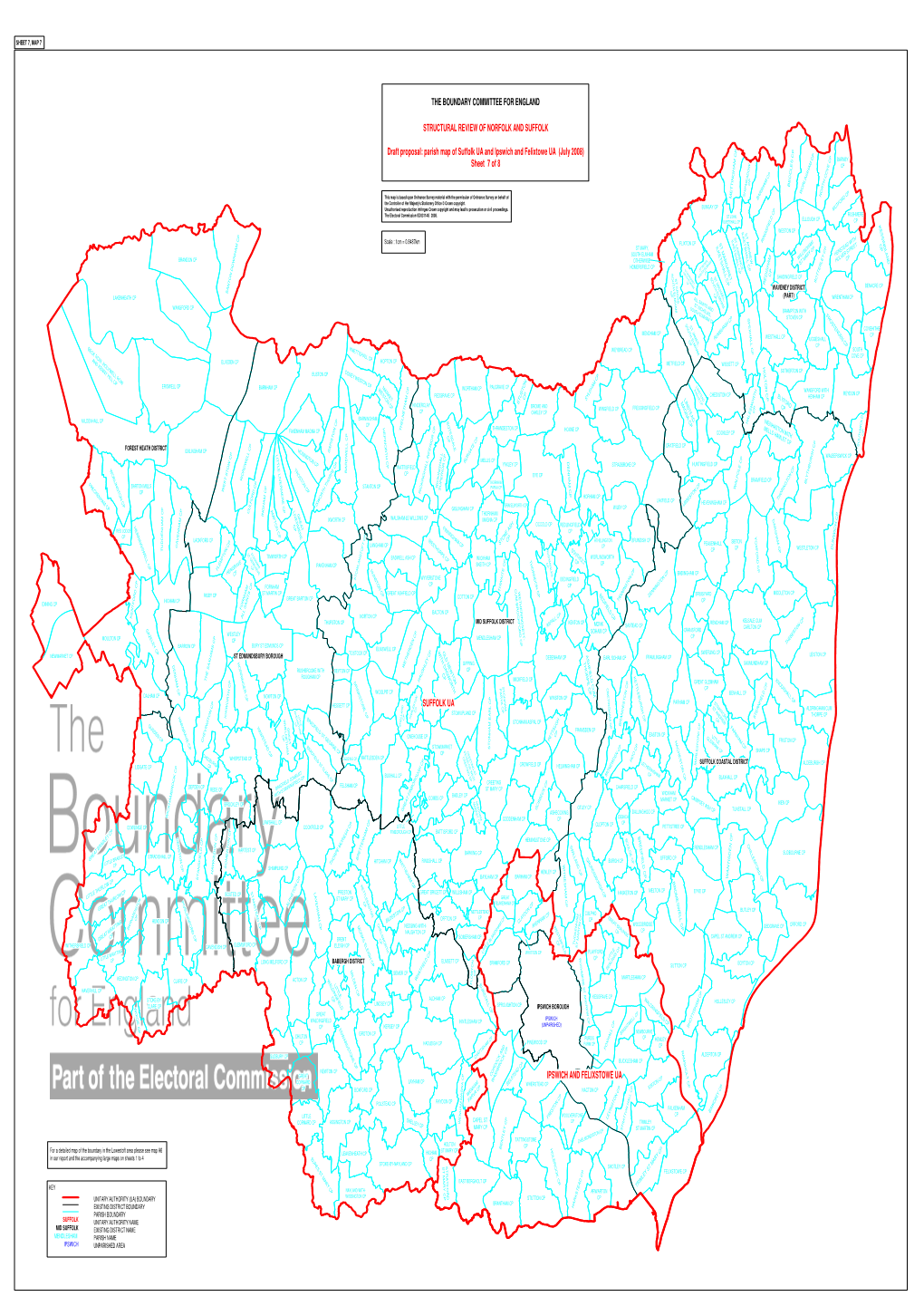 Parish Map of Suffolk UA and Ipswich