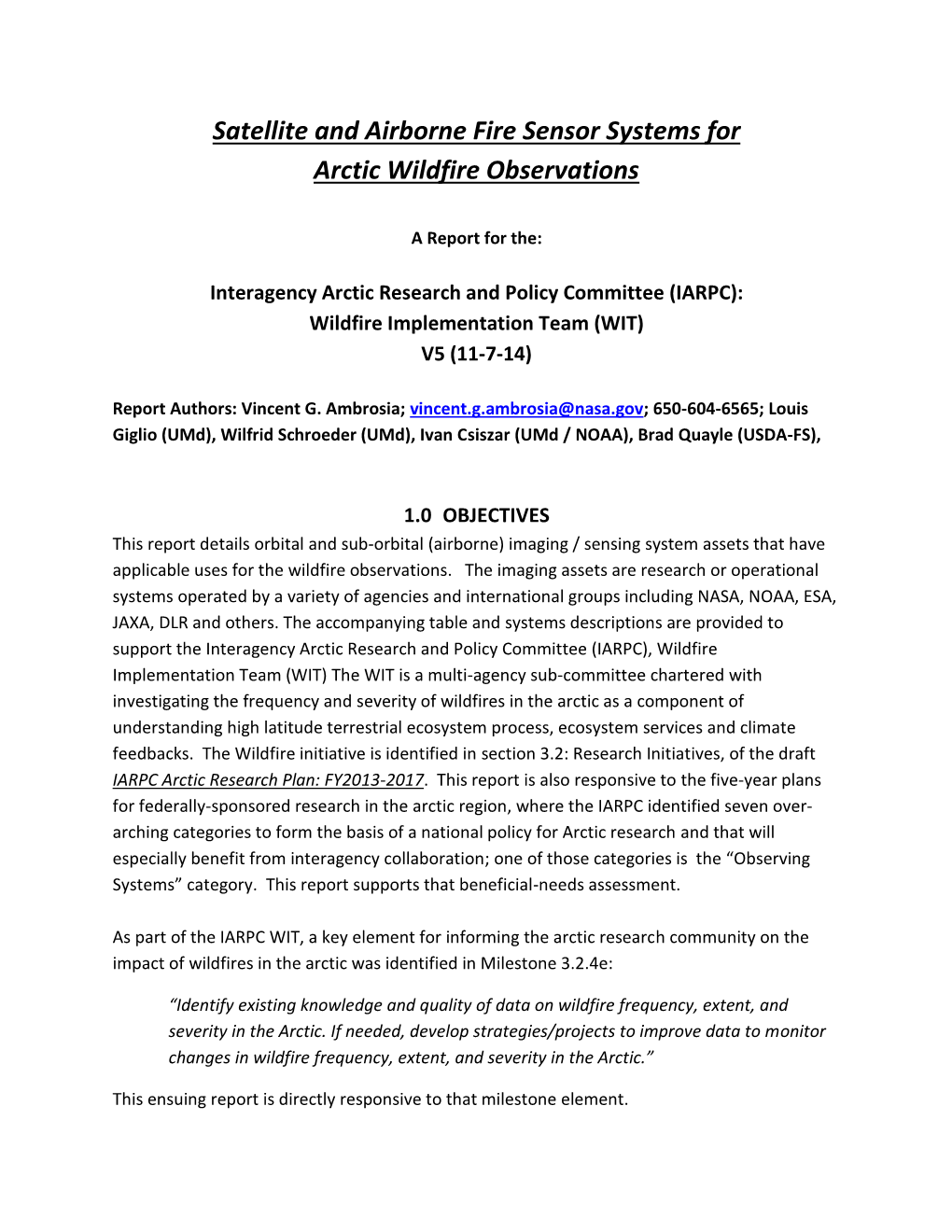 Wildfire Sensor Systems