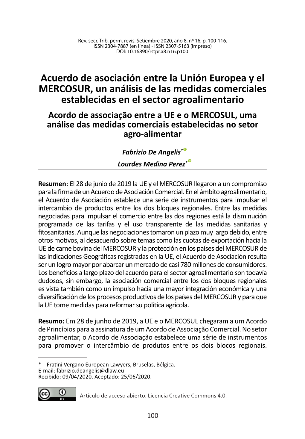 Acuerdo De Asociación Entre La Unión Europea Y El MERCOSUR, Un Análisis De Las Medidas Comerciales Establecidas En El Sector