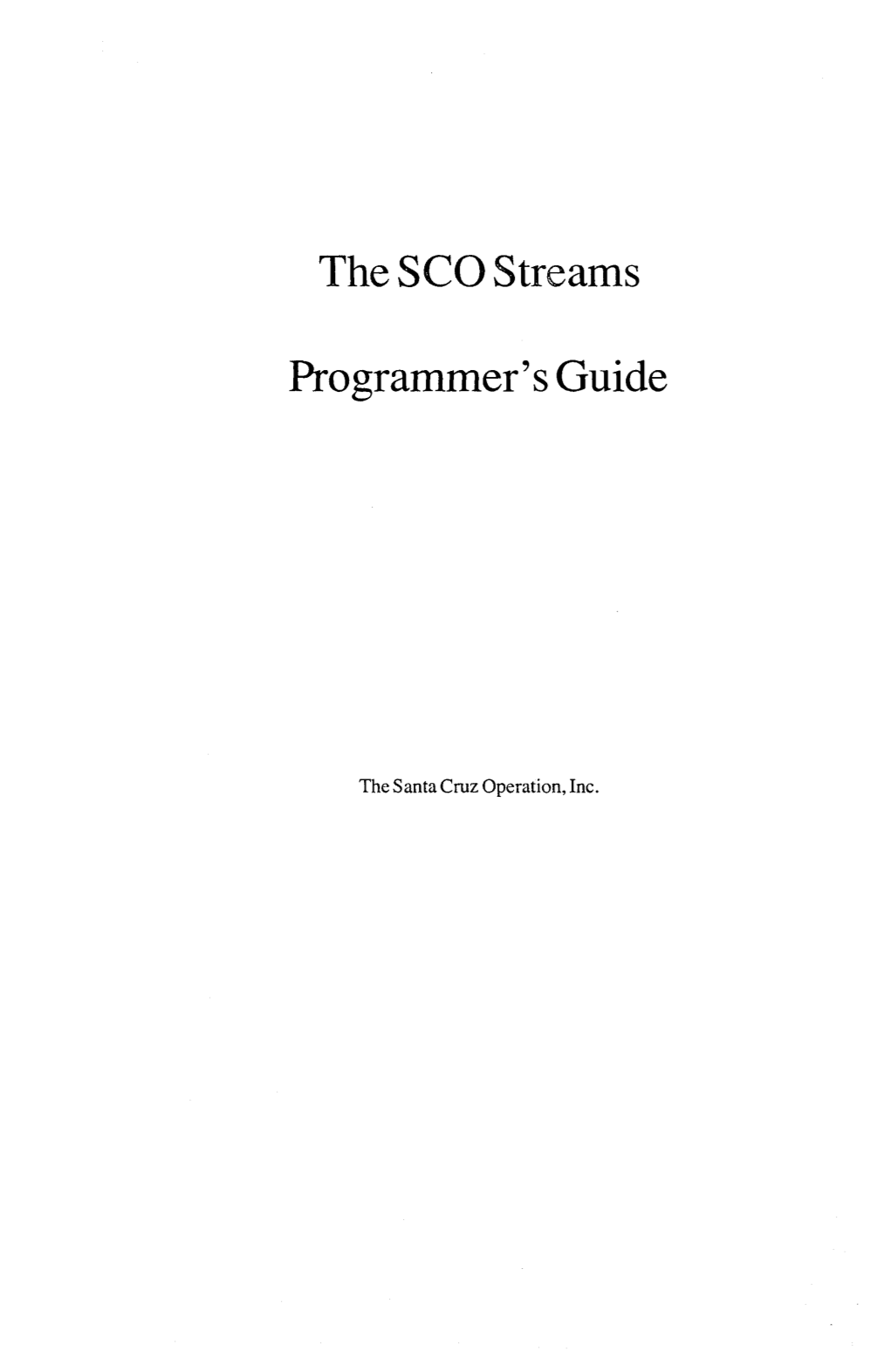 The Sea Streams Programmer's Guide