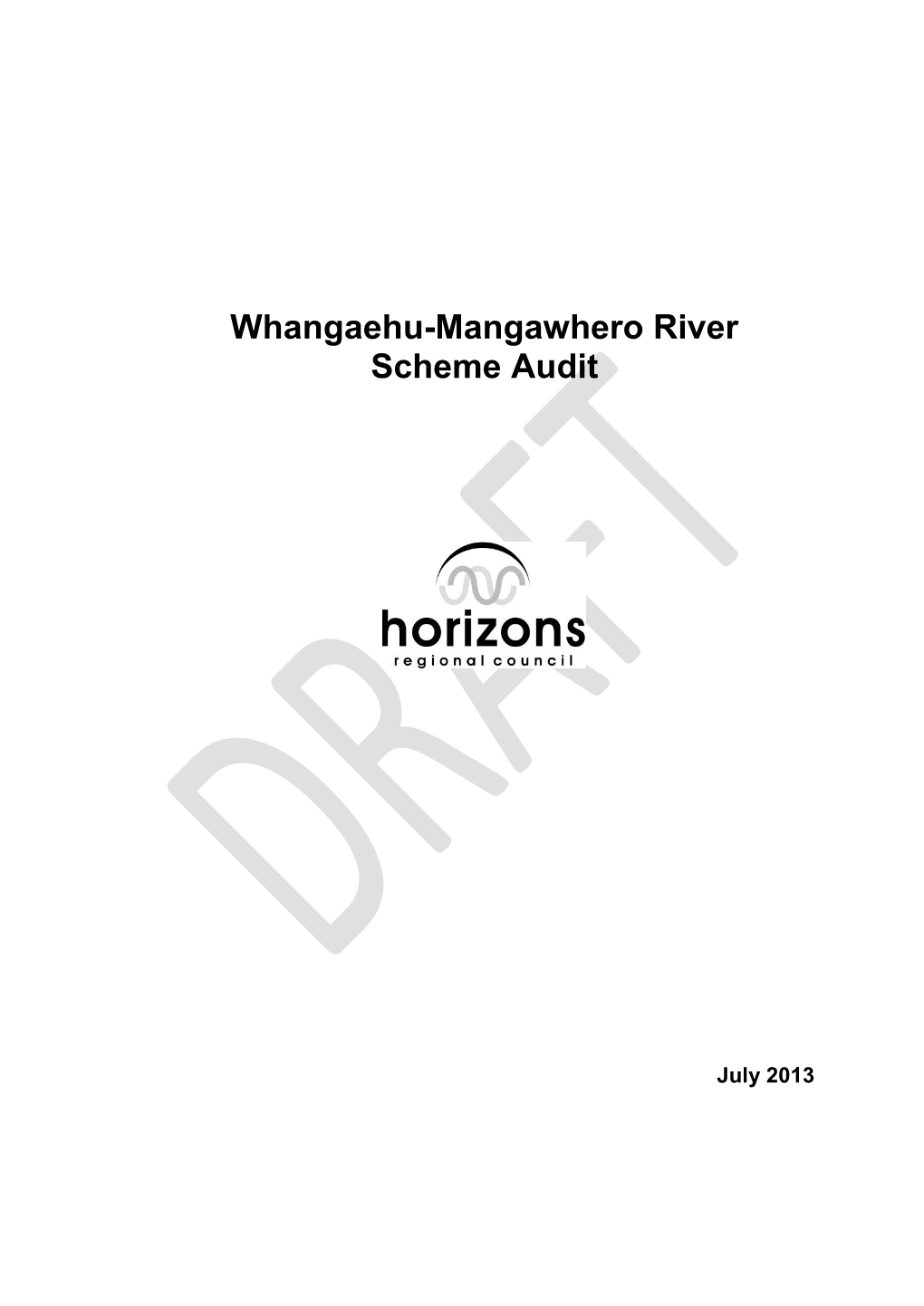 Whangaehu-Mangawhero River Scheme Audit
