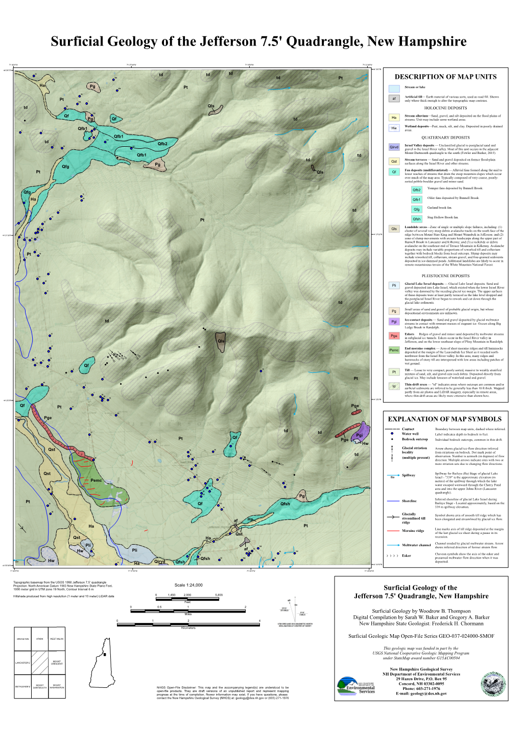 Surficial Geology Map of the Jefferson 7.5' Quadrangle, New Hampshire