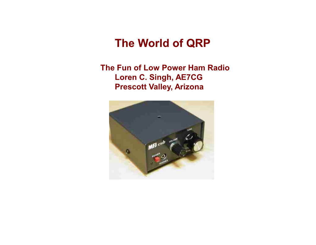 The World of QRP