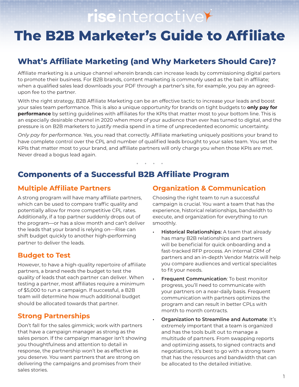 The B2B Marketer's Guide to Affiliate