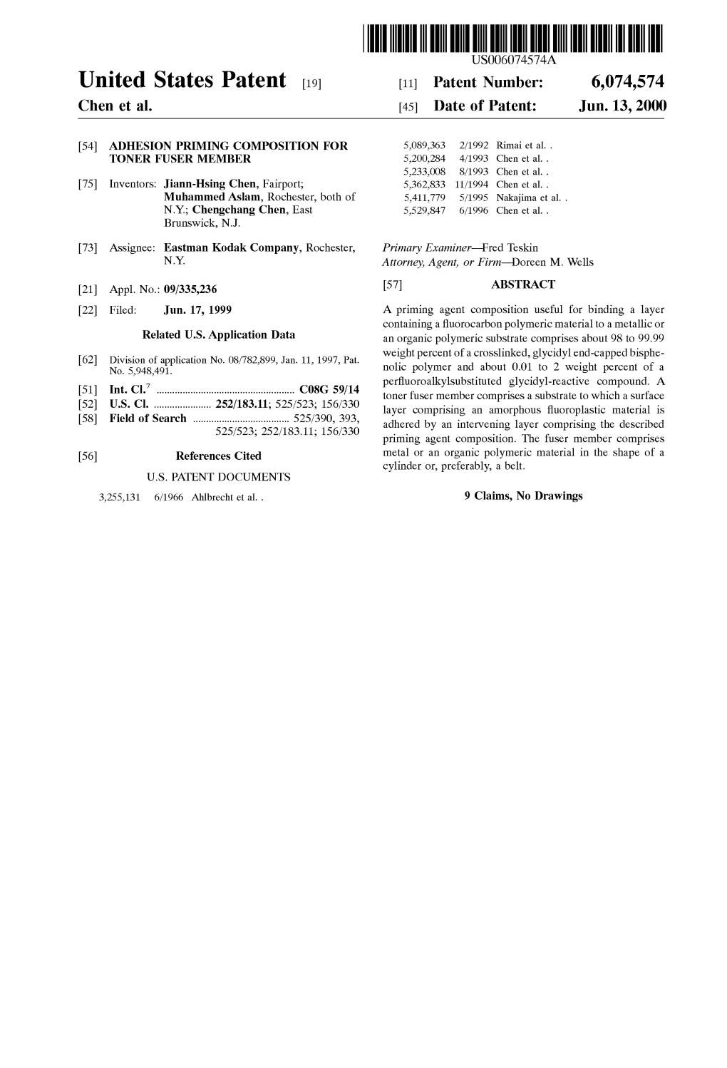 62 Division of Application No. 08782.800. Jan. 11, 1997, Pa