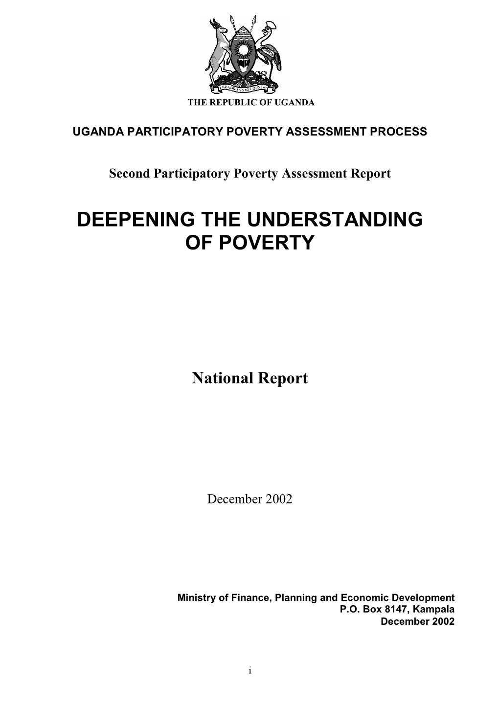 Deepening the Understanding of Poverty