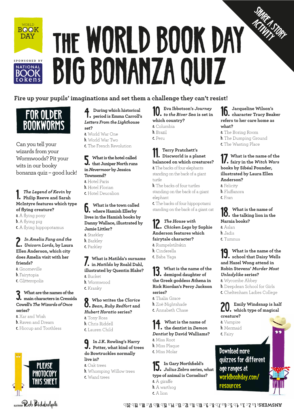 The World Book Day Big Bonanza Quiz