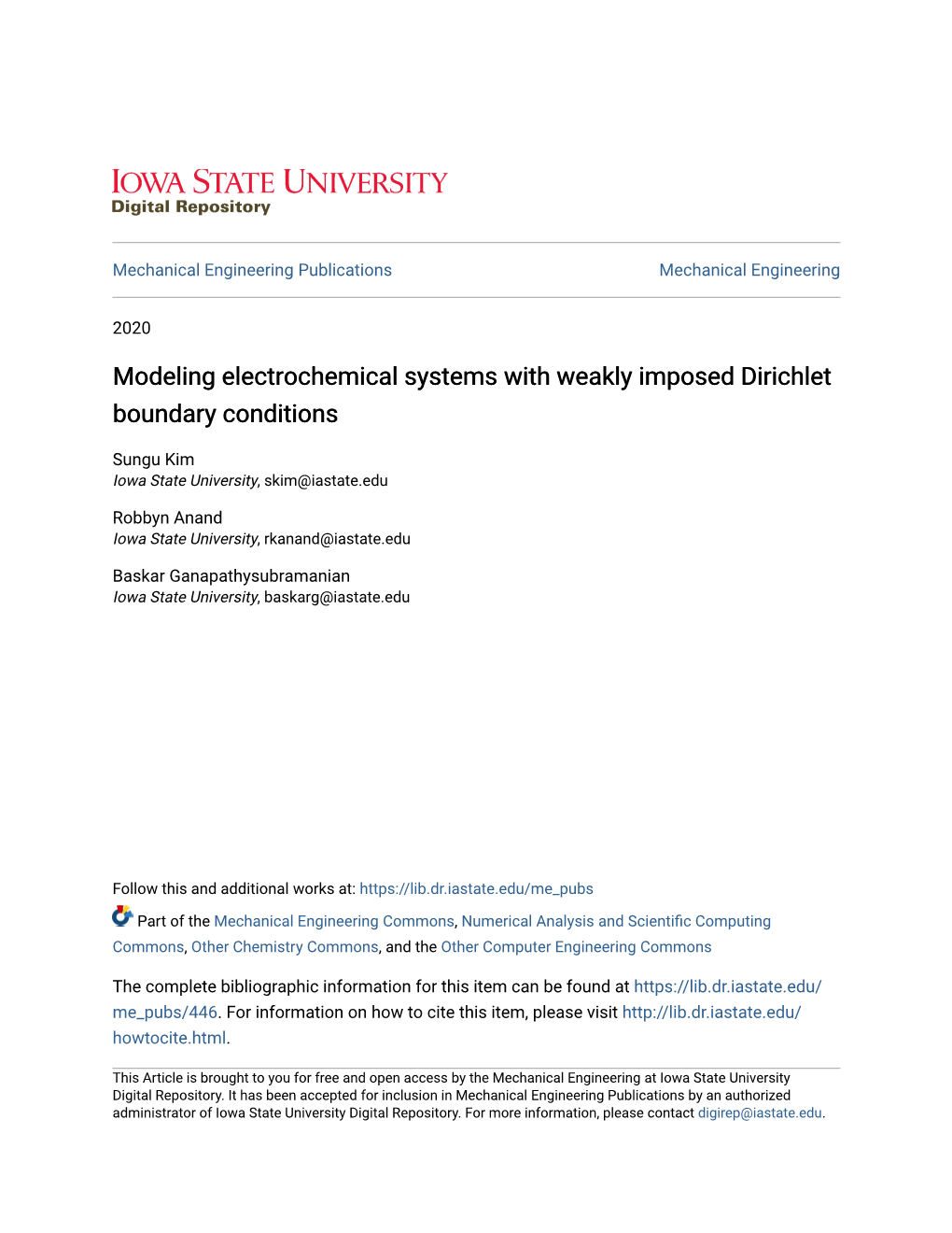 Modeling Electrochemical Systems with Weakly Imposed Dirichlet Boundary Conditions