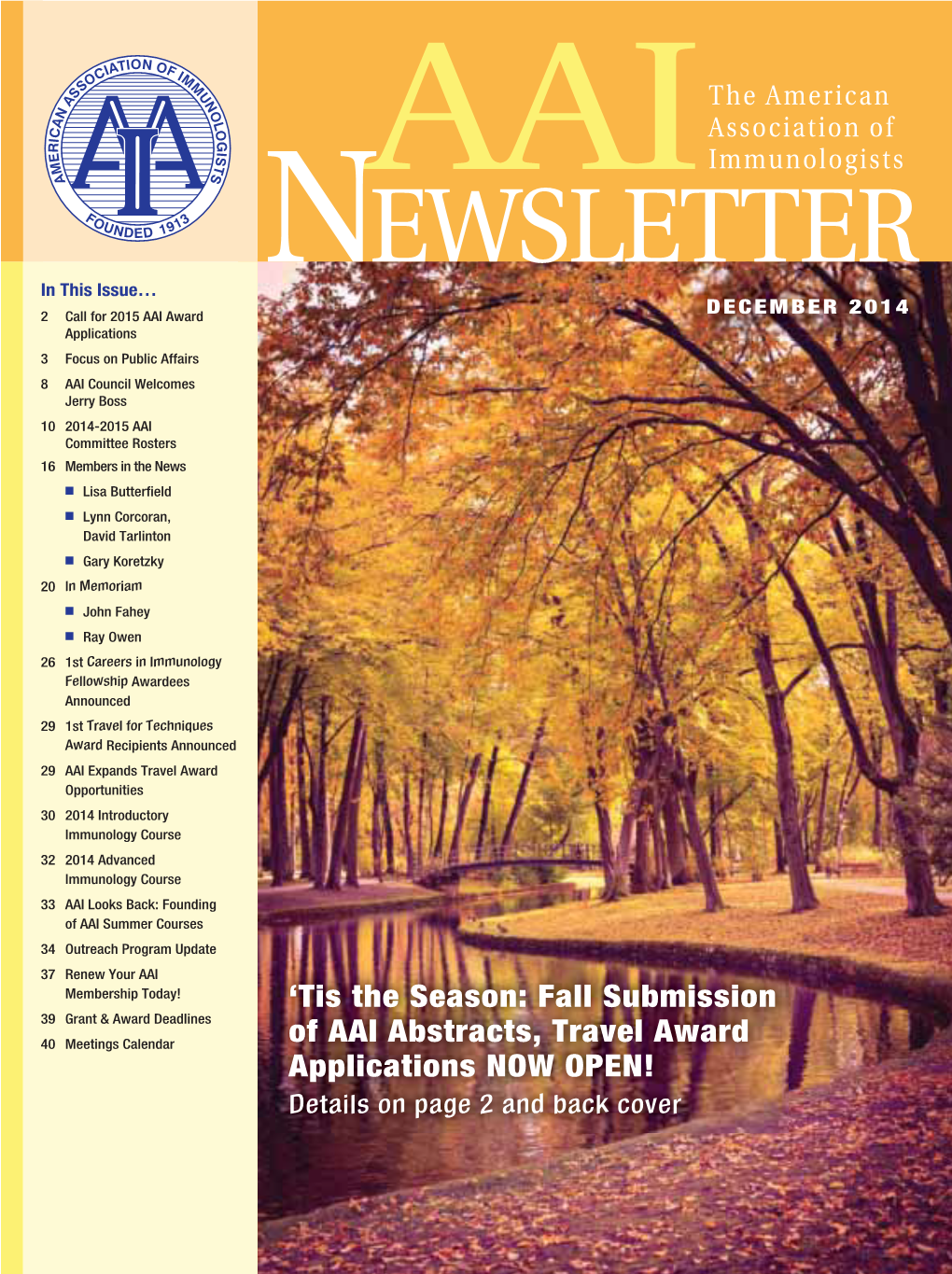 'Tis the Season: Fall Submission of AAI Abstracts, Travel Award