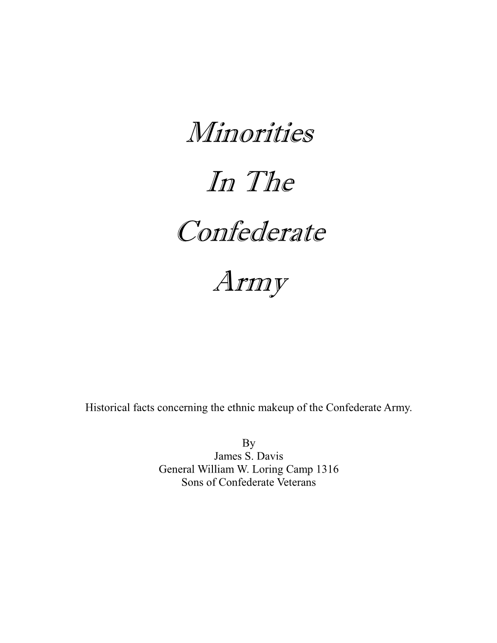 Minorities in the Confederate Army