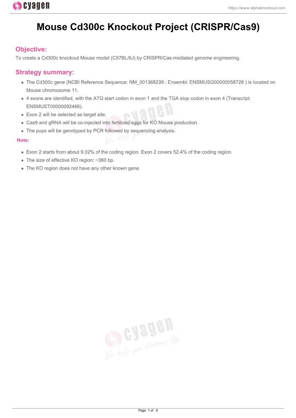 Mouse Cd300c Knockout Project (CRISPR/Cas9)