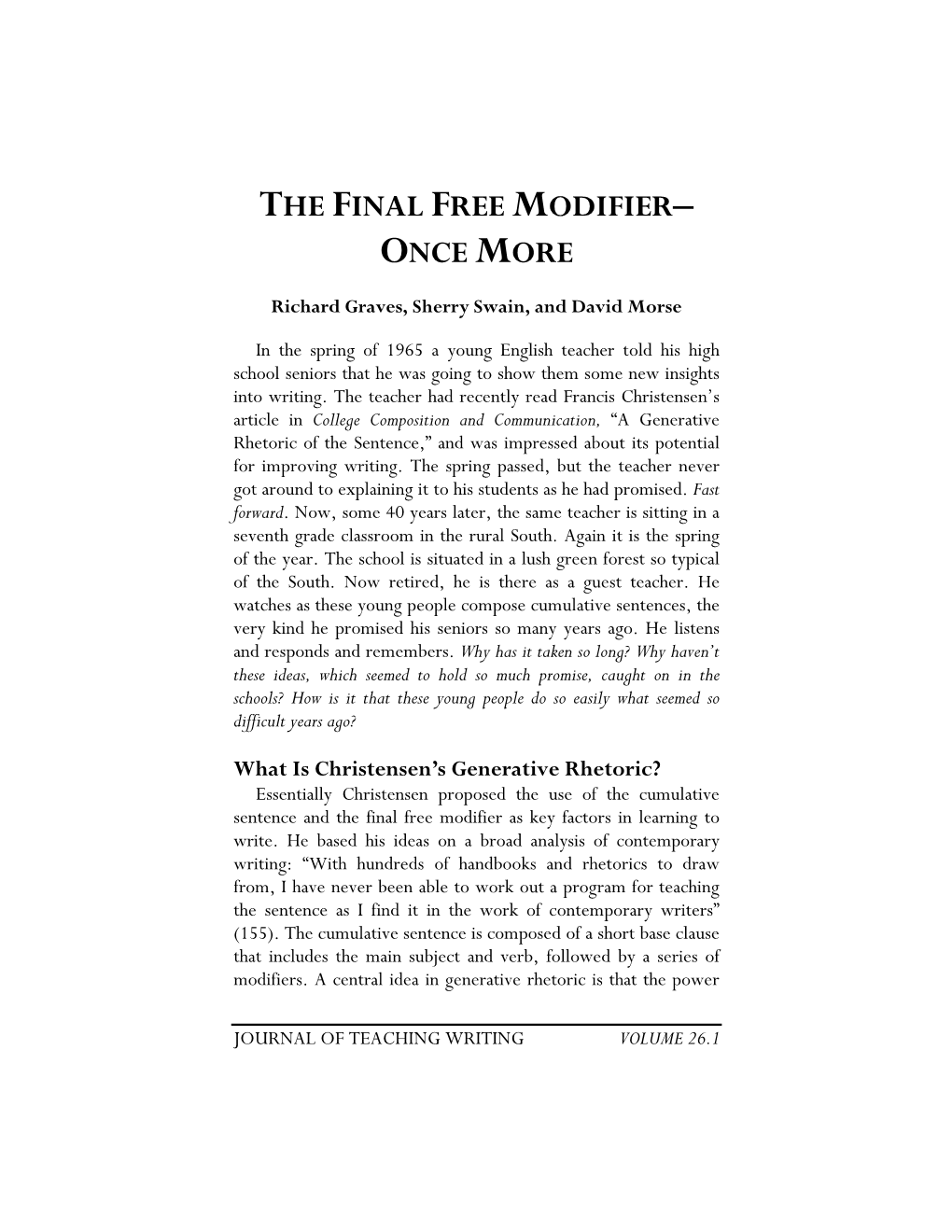 The Final Free Modifier– Once More