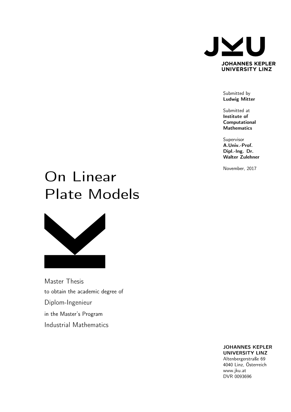 On Linear Plate Models