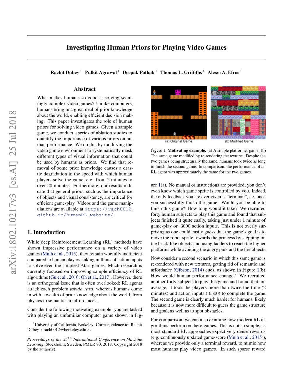 Investigating Human Priors for Playing Video Games