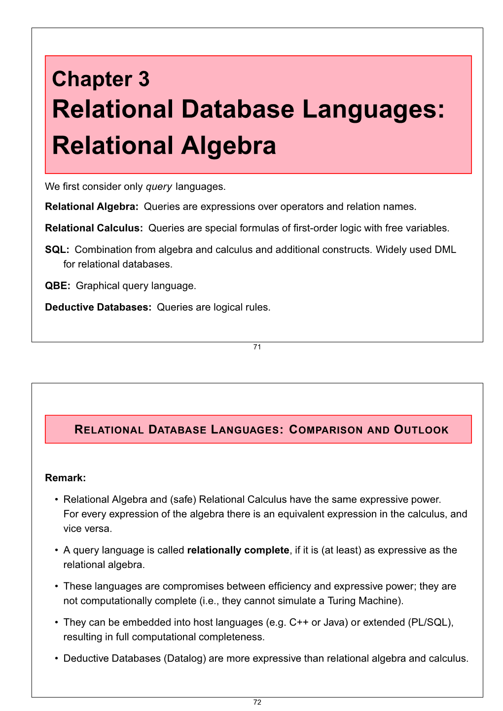 Relational Algebra