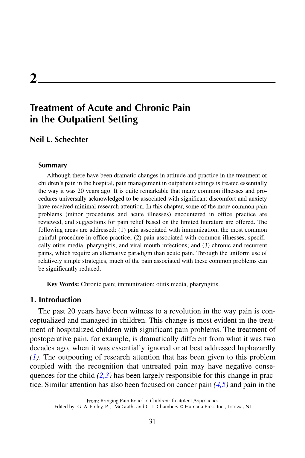 Treatment of Acute and Chronic Pain in the Outpatient Setting