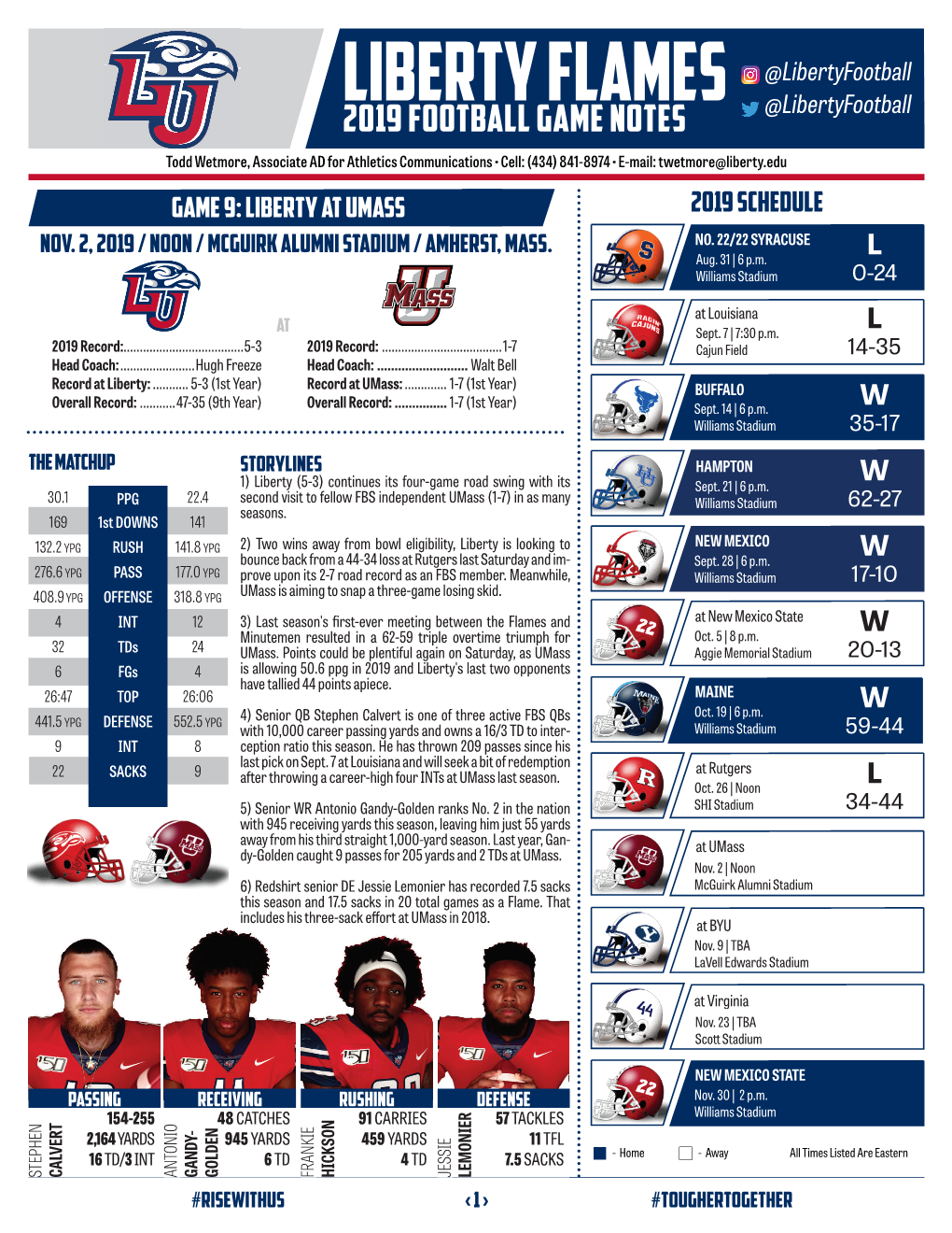 2019 Football Notes