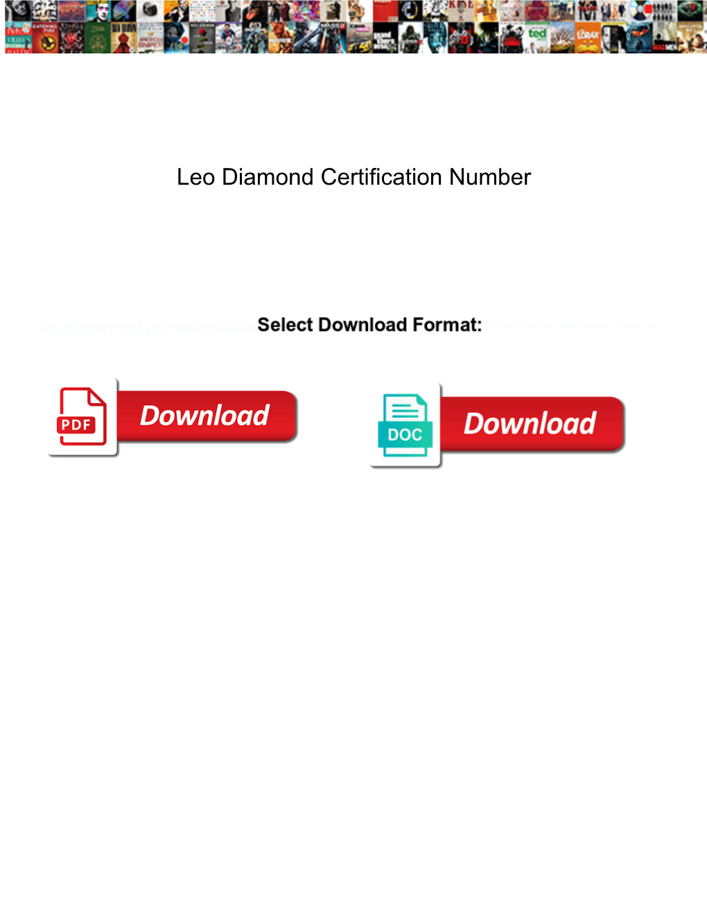 Leo Diamond Certification Number